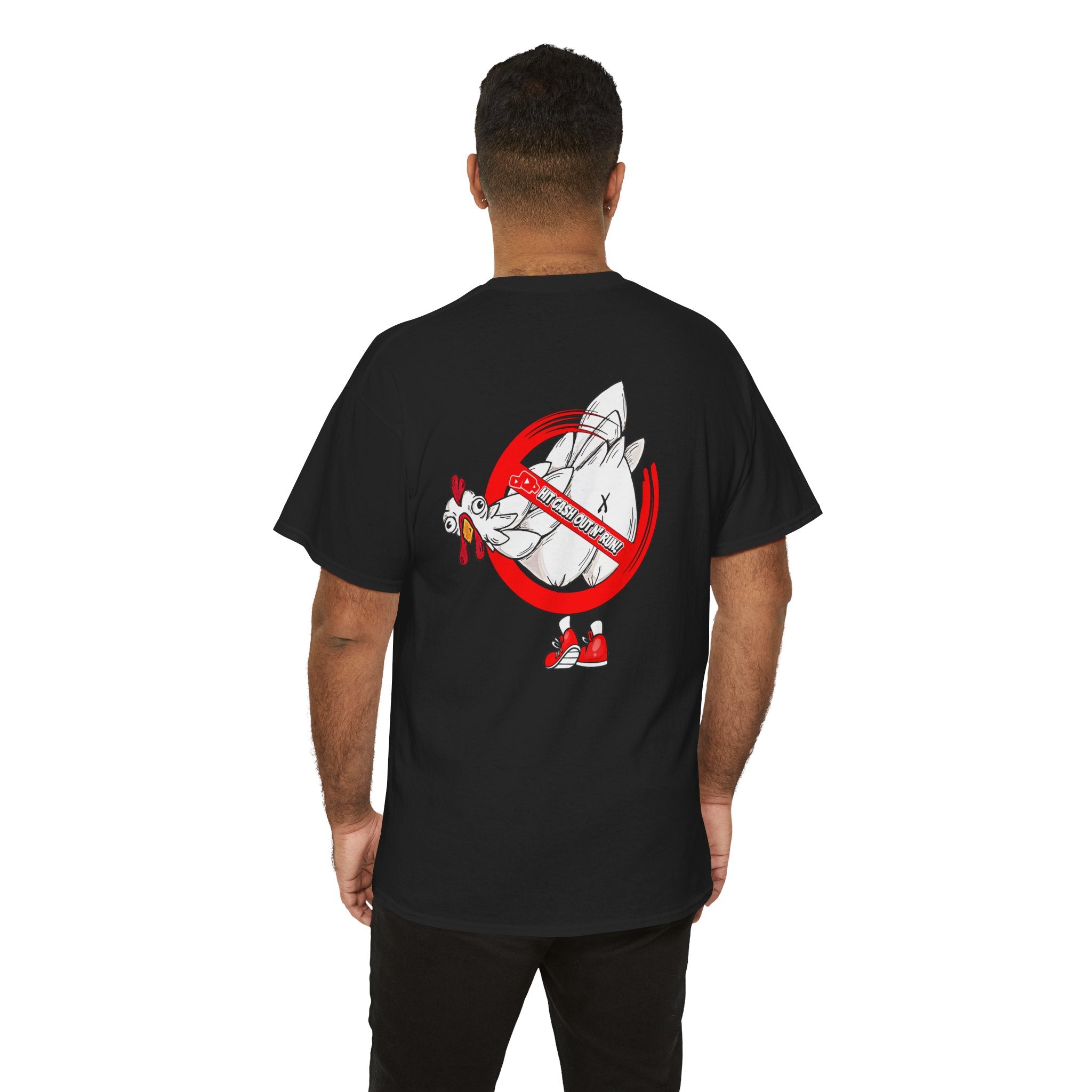 NO CHICKEN A$$ TIGHT Black T-Shirt with White Lettering on Front