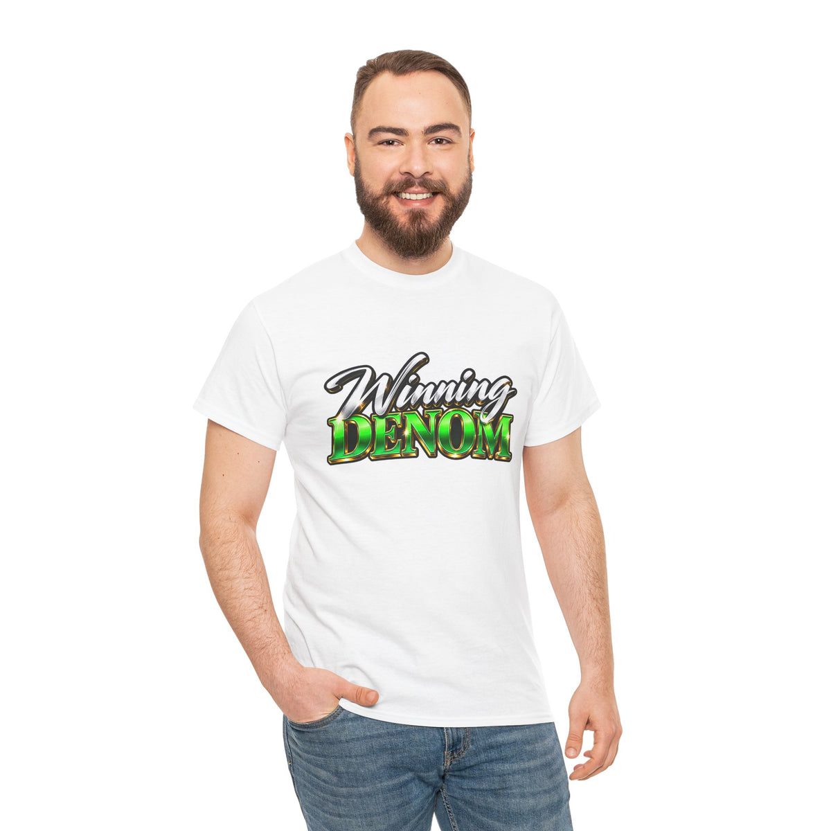 Winning Denom T-Shirt — Casual Script Graphic Tee