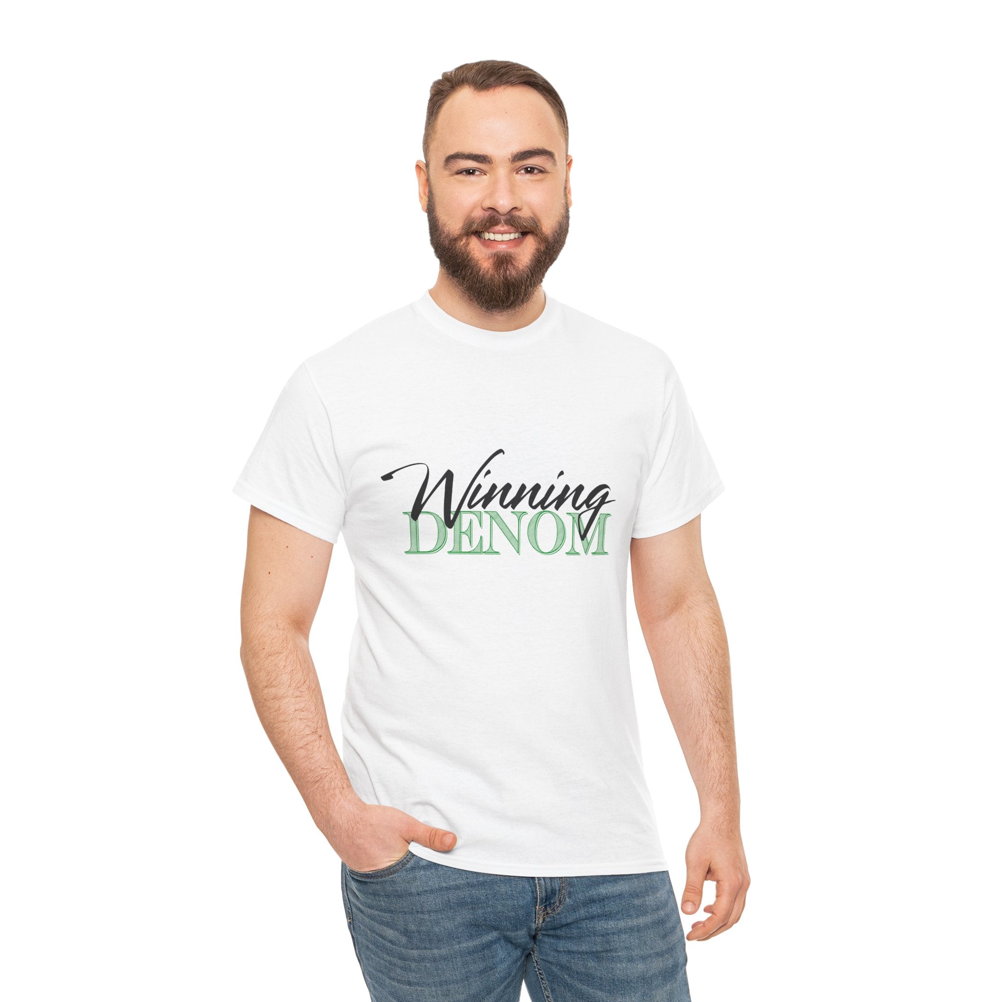 Winning Denom T-Shirt — Casual Script Graphic Tee